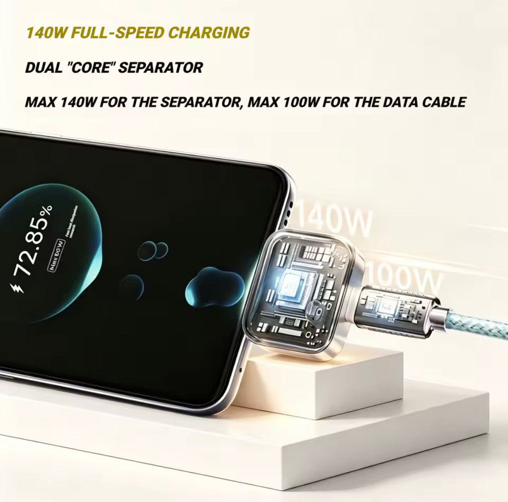 140W Faster Charger Phone Adapter With Auto Power Cutouff & Ejects Phone When Fully Charged