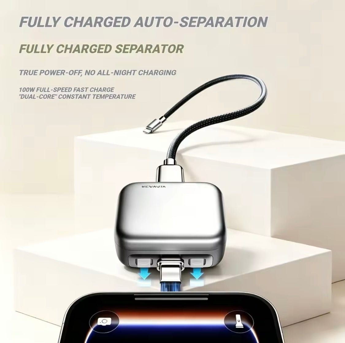140W Faster Charger Phone Adapter With Auto Power Cutouff & Ejects Phone When Fully Charged